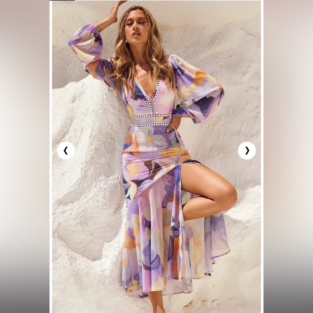 SAGE + PAIGE | Fine Sweet Maxi Dress Purple Multi | Size US M